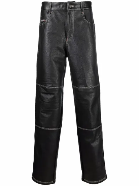Diesel straight-leg biker trousers Black A053790EHAF