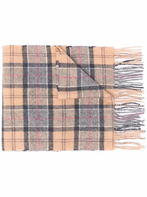 Barbour tartan check print scarf Neutrals USC0001USC