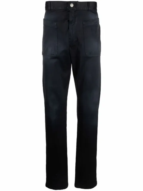 Diesel embroidered-logo slim-cut trousers Blue A058570BVFC