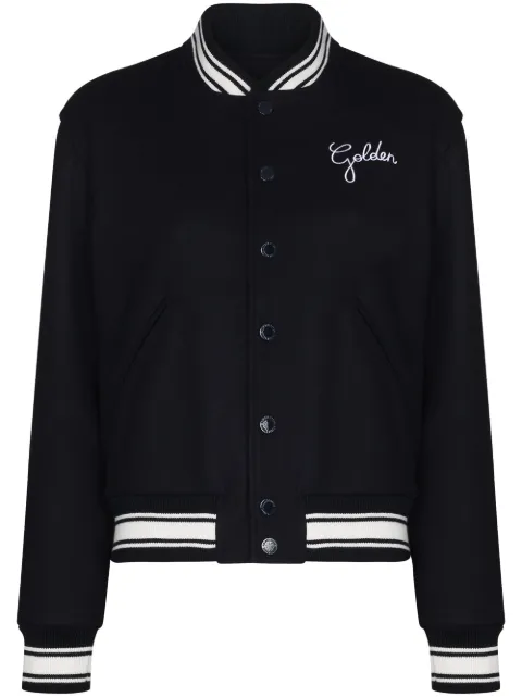 Golden Goose embroidered-logo bomber jacket Blue GWP00832P000618