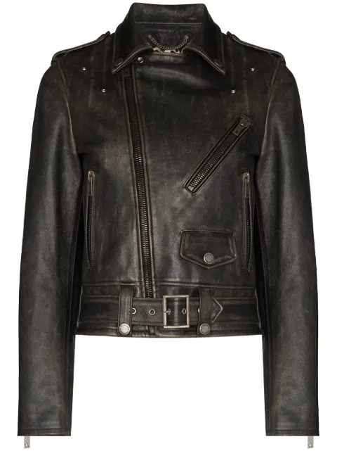 Golden Goose belted leather jacket Black GWP00848P000647
