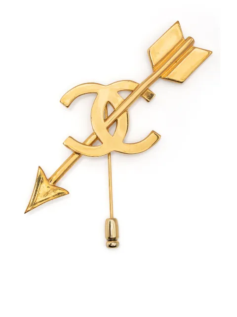 CHANEL Pre-Owned 1990s bow and arrow motif brooch Gold B28