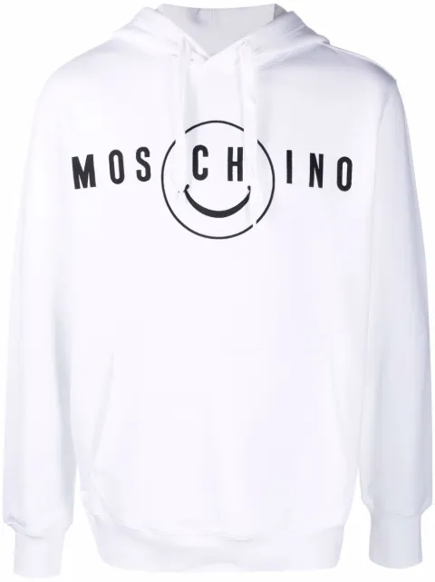 Moschino logo-print organic-cotton hoodie White J17082028