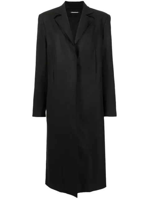 Boyarovskaya slit-detail single-breasted coat Black CFW21GATTOBL