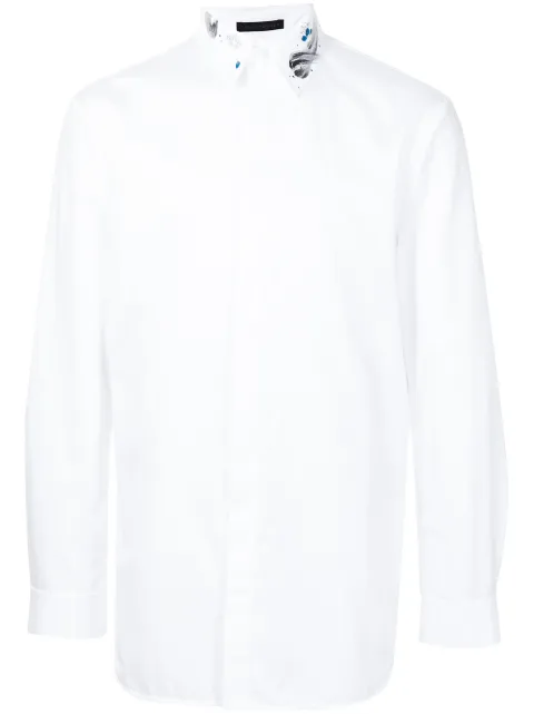 SHIATZY CHEN hand-drawn collar cotton shirt White 611081