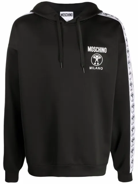 Moschino logo-tape hoodie Black J17252029
