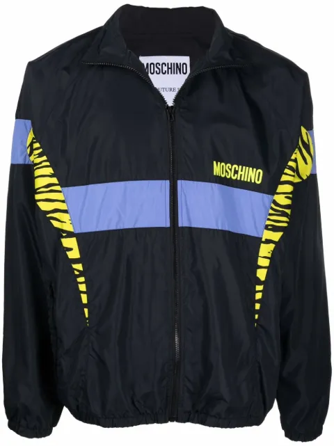Moschino panelled zebra windbreaker Black A06202016