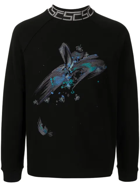 SHIATZY CHEN embroidered mock-neck sweatshirt Black 611161