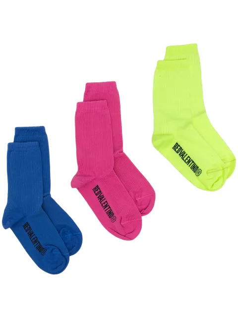 RED Valentino set of three pairs socks Multicolour RKI00E69C