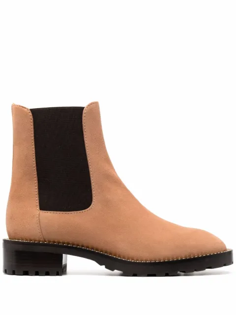 Stuart Weitzman suede chain-link chelsea boots Neutrals S6001