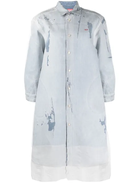 Diesel distressed denim shirt dress Blue A059530ELAU