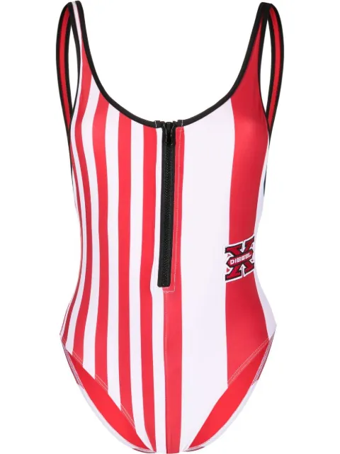 Diesel stripe-print swimsuit Red A052350TEAD