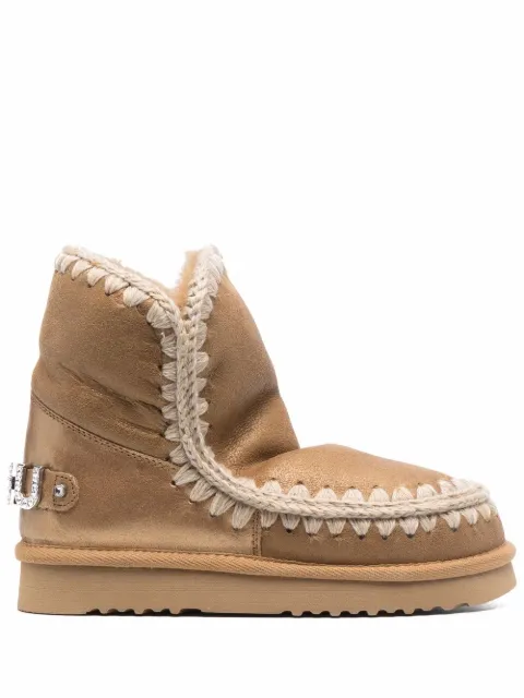 Mou rhinestone embellished boots Brown MUFW101000A