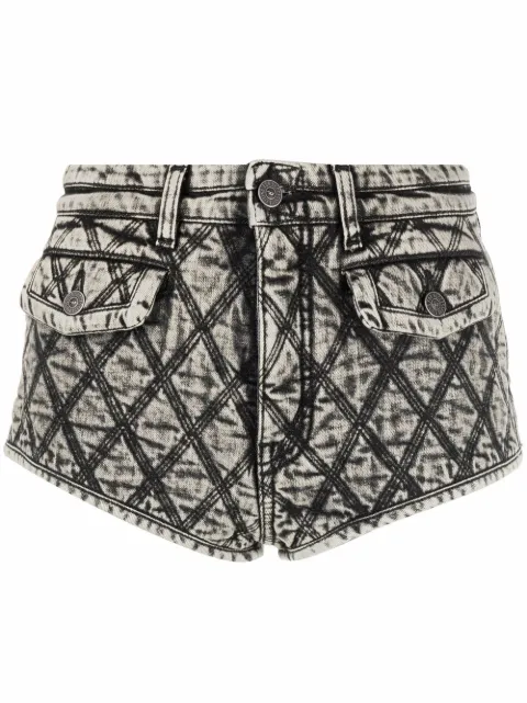 Diesel diamond-quilted hot-pants Black A056380ELAR