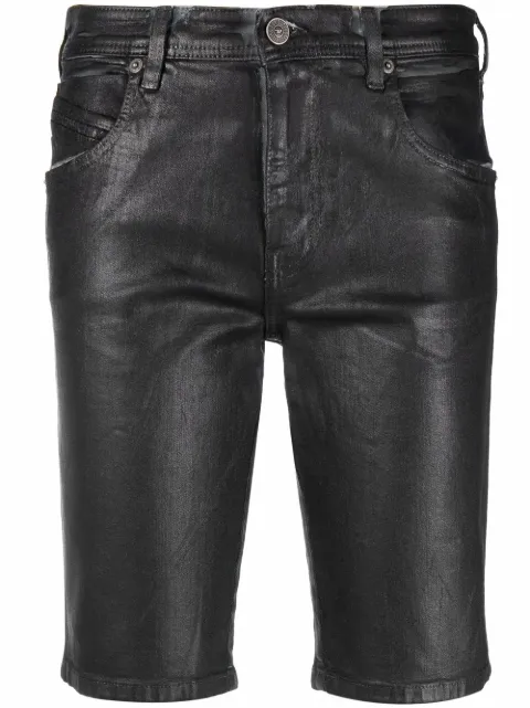Diesel wax-coated five-pocket shorts Black A049140CGAN