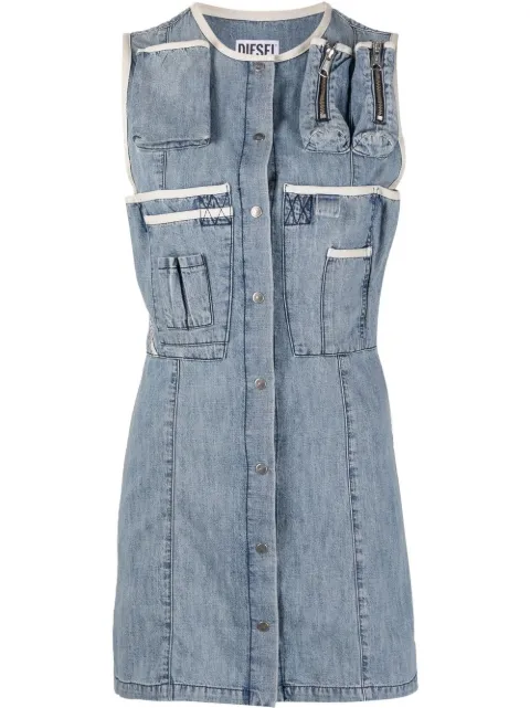 Diesel cargo-pocket denim dress Blue A060780EIAQ