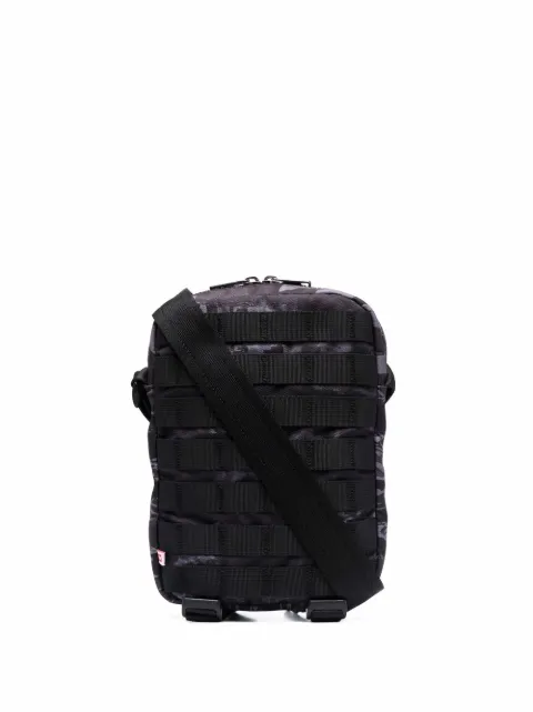 Diesel camo panelled messenger bag Black X08377P4449