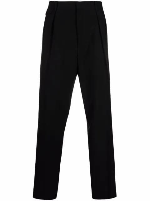 The Row pleated straight-leg tailored trousers Black 282W1842