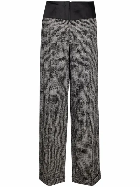 Gianfranco Ferré Pre-Owned 1990s patterned wide-leg trousers Grey GIFE280B