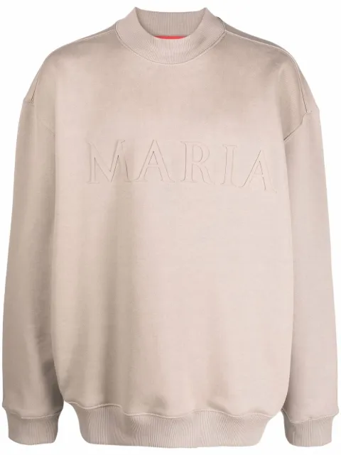 032c Maria-embossed cotton sweatshirt Neutrals FW21C2080