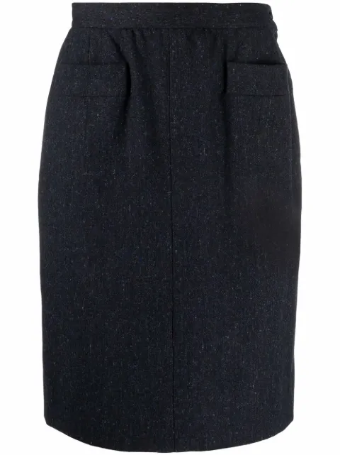 Saint Laurent Pre-Owned 1980s high-waisted straight skirt Blue YSLA250Y