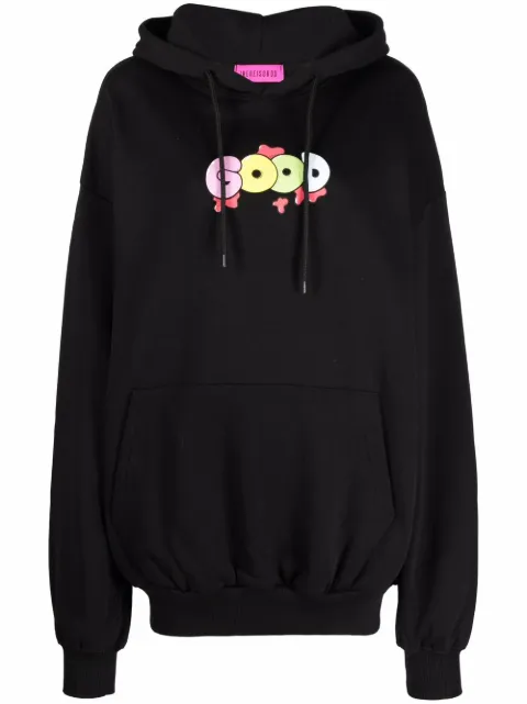 IRENEISGOOD oversized logo-print hoodie Black IGHO015