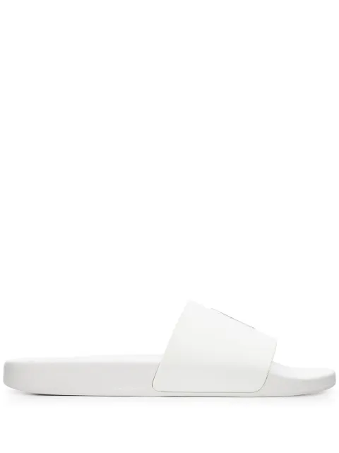 Polo Ralph Lauren logo-print slides White 809852071001