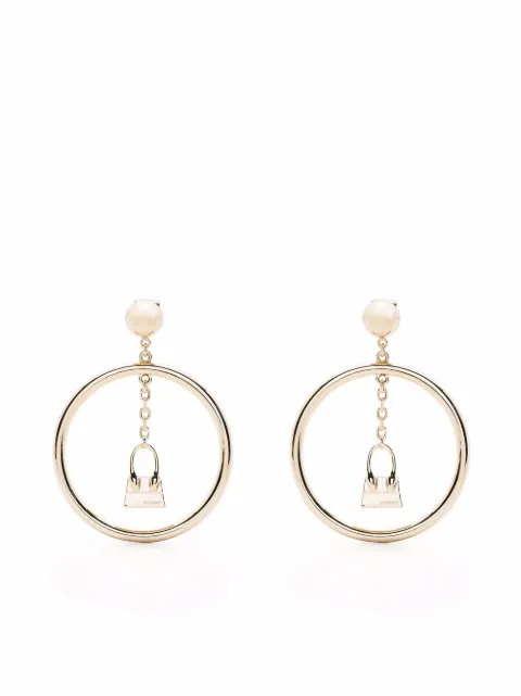 Jacquemus Le Chiquito drop hoop earrings Gold 213JW2005840