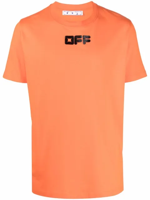 Off-White logo-print short-sleeve T-shirt Orange OMAA027F21JER0032010