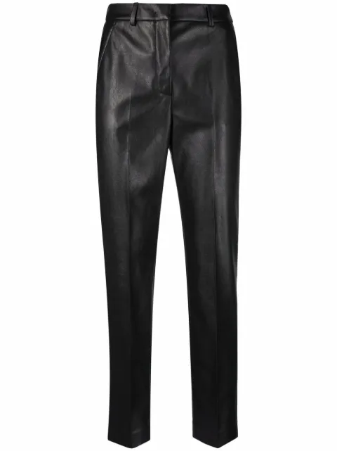 Incotex coated crop-leg trousers Black 172832D4583