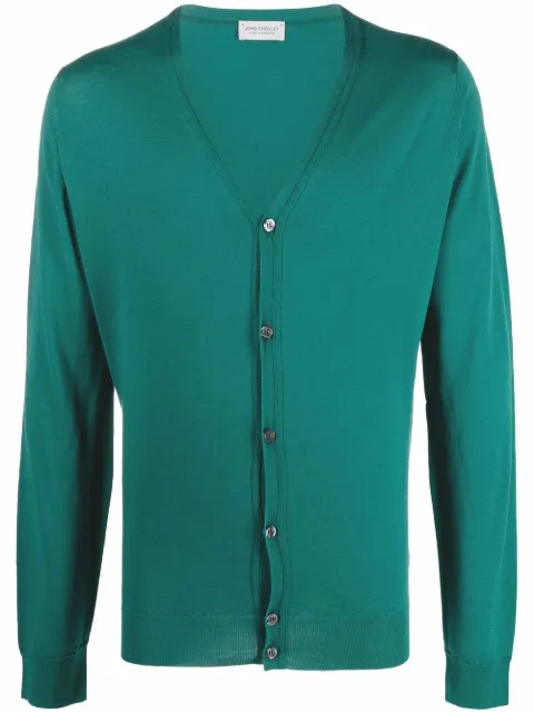 John Smedley Petworth fine knit cardigan Green PETWORTH
