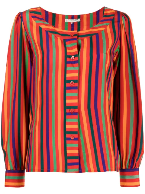 Saint Laurent Pre-Owned 1991 Rive Gauche striped silk blouse Red DPTR0921YSLBLO