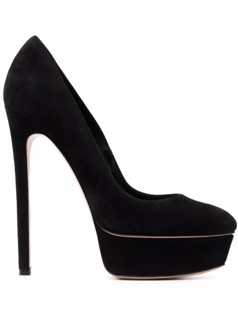 Casadei Flora suede-leather pumps Black 1F324K1401CAMOS