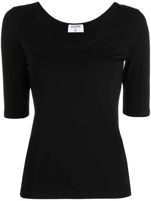 Filippa K jersey-knit scoop neck T-shirt Black 28502