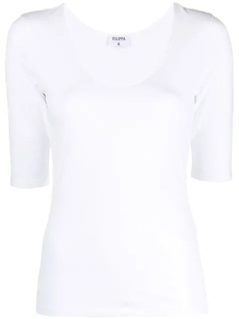Filippa K jersey-knit scoop neck T-shirt White 28502