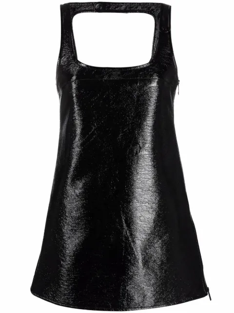 Courrèges sleeveless vinyl mini dress Black 321CRO036VY0003