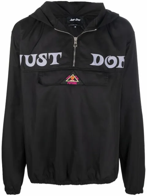 Just Don logo-print hooded windbreaker Black 31JUSH11218505