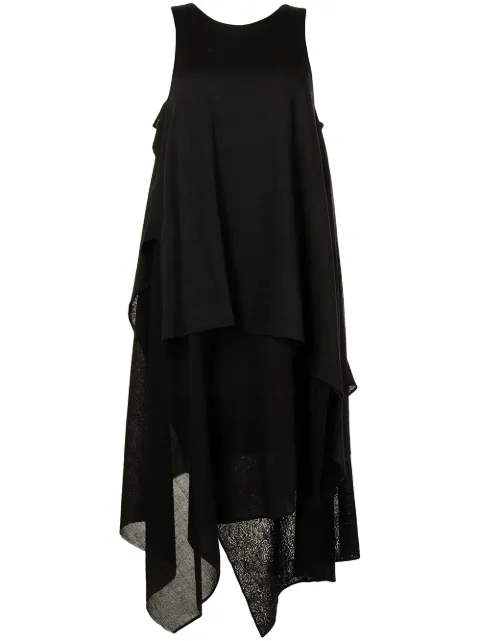 Forme D'expression layered-detail asymmetric dress Black DA030X