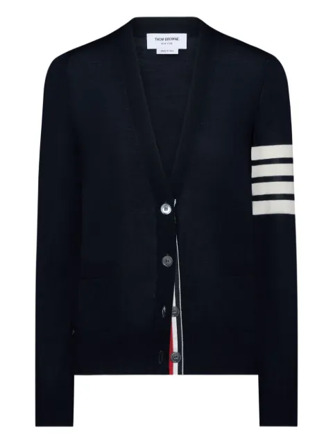 Thom Browne merino wool 4-Bar relaxed fit V-neck cardigan Blue FKC334AY1014