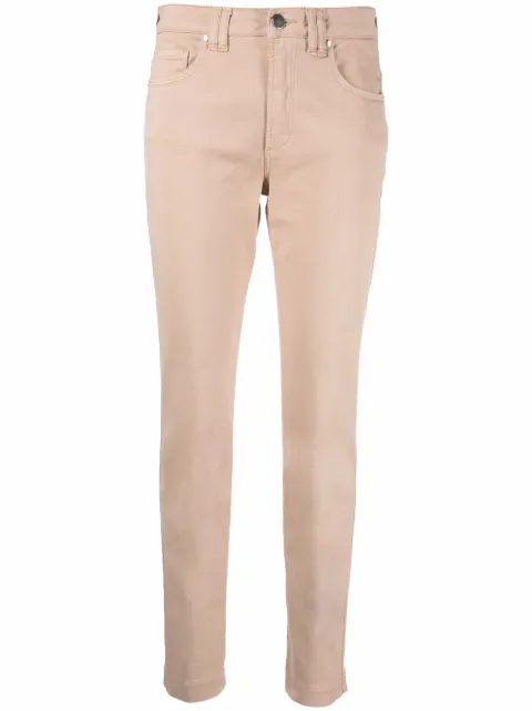 D.Exterior slim-cut straight-leg trousers Brown 53949