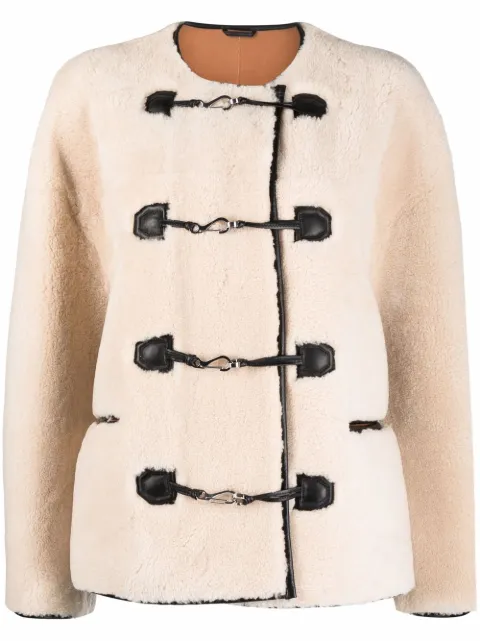 TOTEME Teddy shearling jacket Neutrals 214120604110