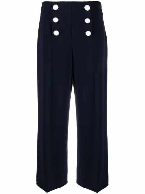 Boutique Moschino double breasted cropped trousers Blue J03131124