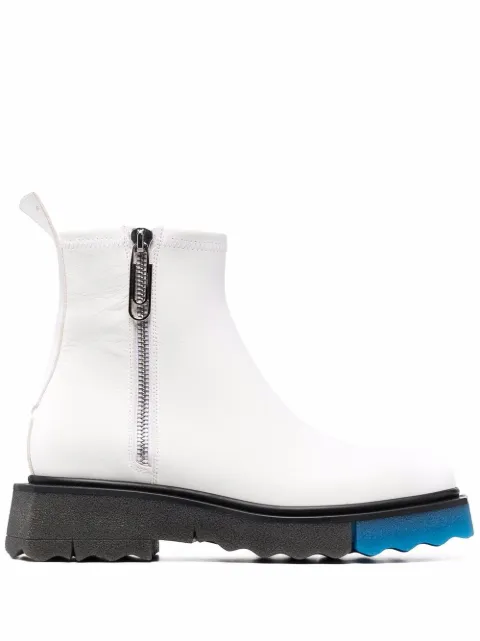 Off-White contrast panel ankle boots White OMID004F21LEA0010145