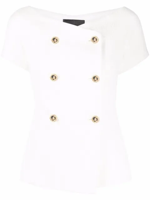 Philipp Plein double-breasted short-sleeve blazer White SABCWRF0454PTE003N
