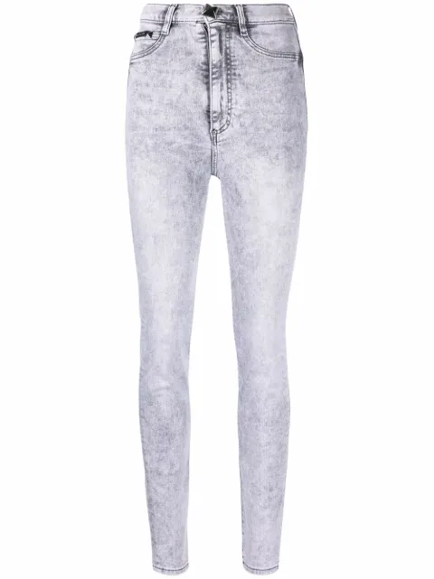 Philipp Plein super high waist jeggings Grey SABCWDT1874PDE004N