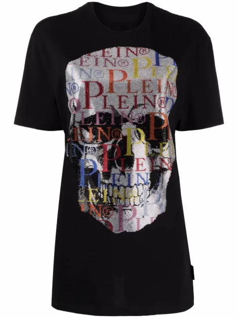 Philipp Plein skull-print short-sleeve T-shirt Black SABCWTK2398PJO002N