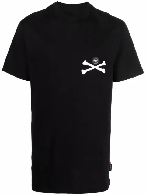 Philipp Plein skeleton print T-shirt Black SABCMTK5456PJY002N