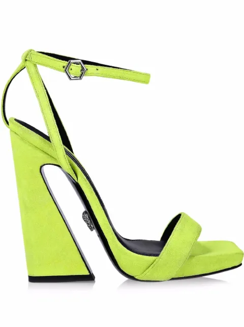 Philipp Plein suede sandals Yellow SABSWSA0486PLE009N
