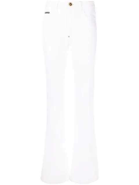 Philipp Plein high-waisted flared jeans White SABCWDT1849PDE004N