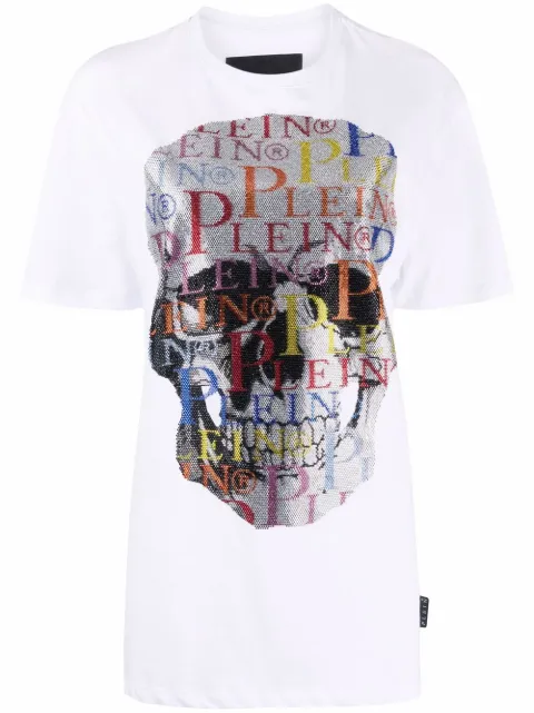 Philipp Plein skull-print short-sleeve T-shirt White SABCWTK2398PJO002N